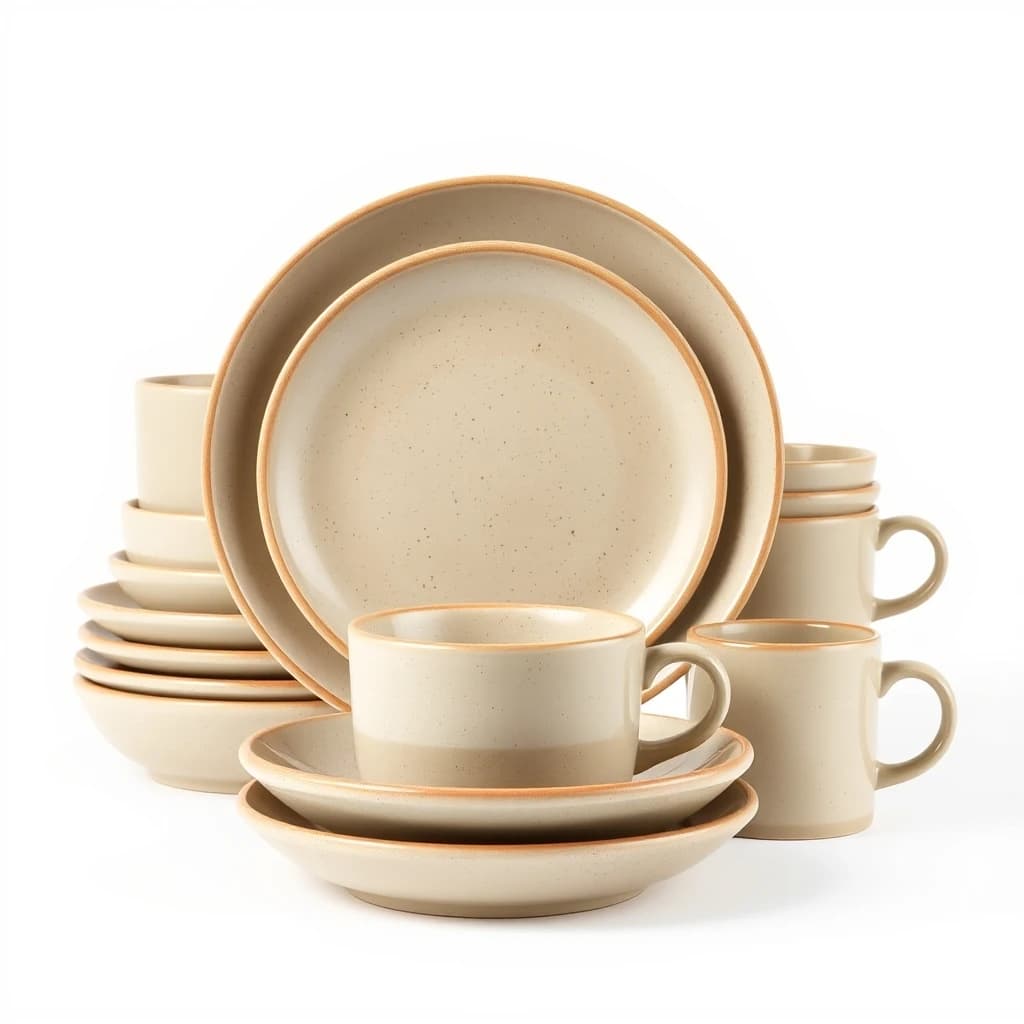 Stoneware dinner set for four
