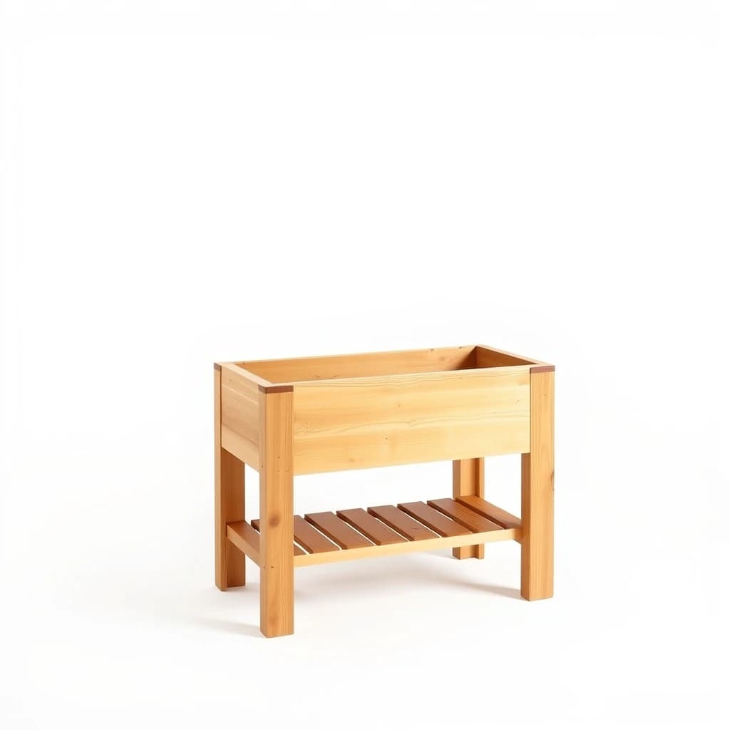Wooden raised bed planter